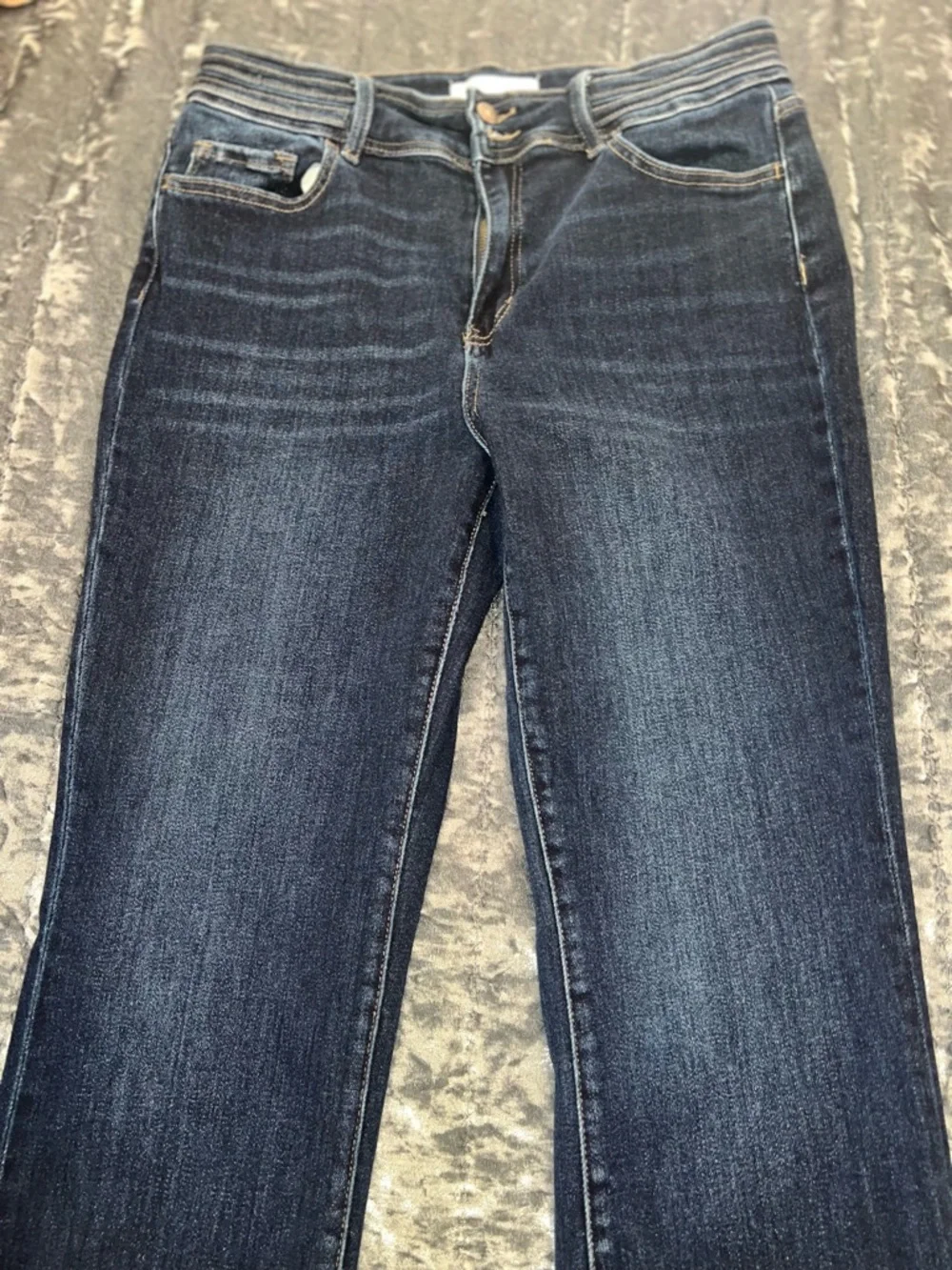 Women’s Dark Blue Boot Cut Jeans - Classic Flare - Picture 3 of 7